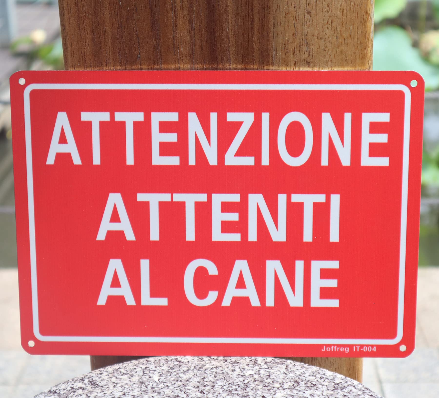 Cartello 'Warning Protected By Rottweiler' 30x20 Cm, Alluminio Riflettente, Resistente UV, Con 4 Fori, Per Esterno E Interno - 2