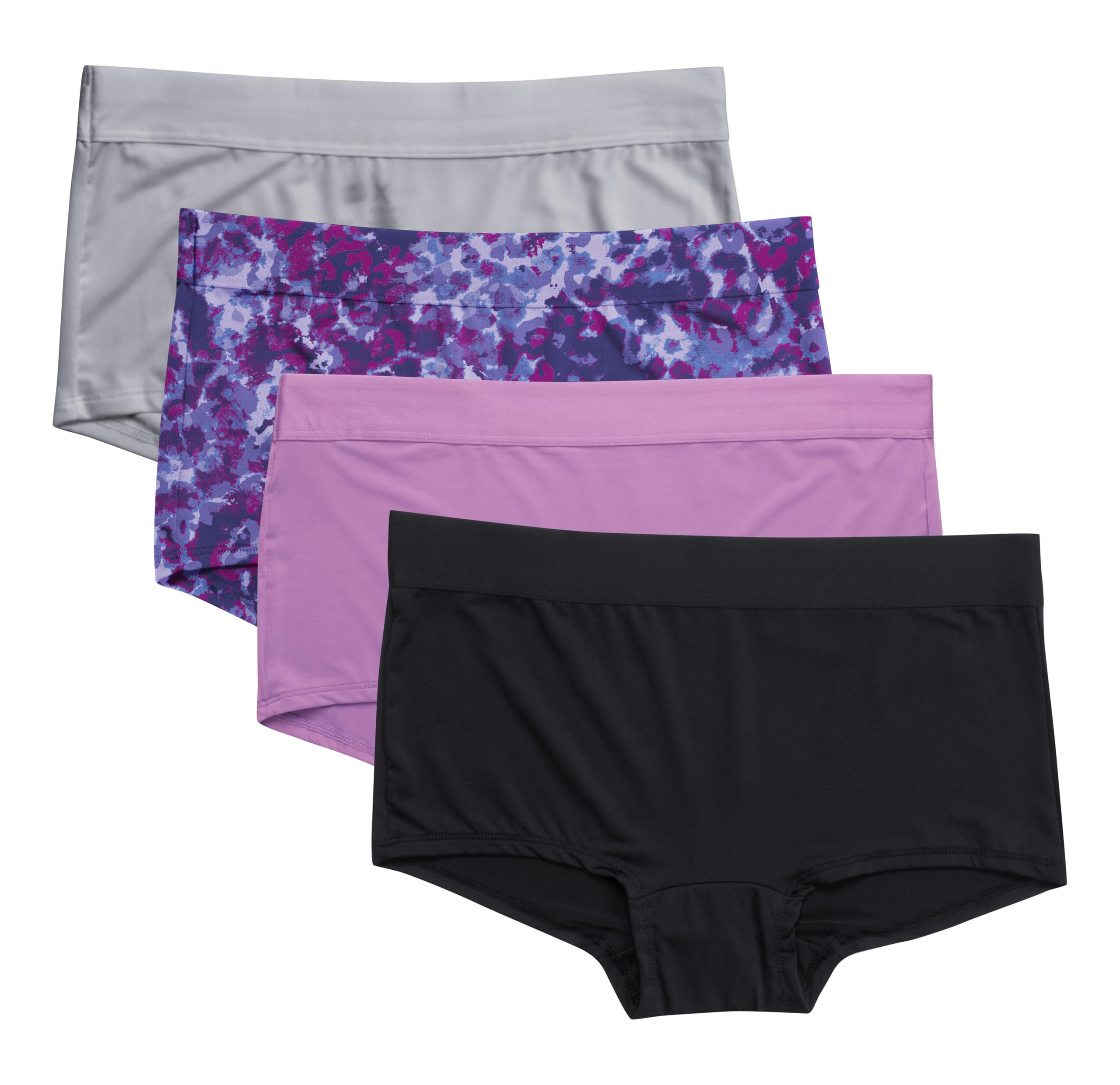 Hanes womens 4 Pack Smooth Microfiber Boyshort Boy Shorts