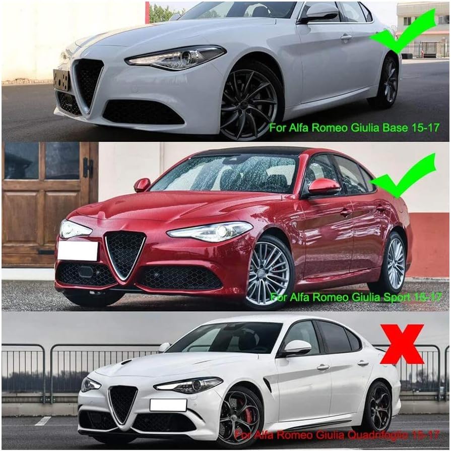 Carbon Fiber Side Skirts for Alfa Romeo Giulia 2015-2022 Sedan Custom Fit for Base & Sport Models, Not for Quadrifoglio, Lightweight Sporty Exterior Upgrade for Auto Tuning Fans