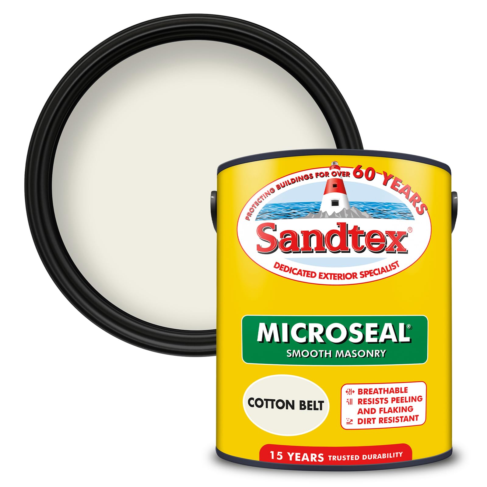 Sandtex Bitter Cotton Belt Masonry Paint - 5L - Cream