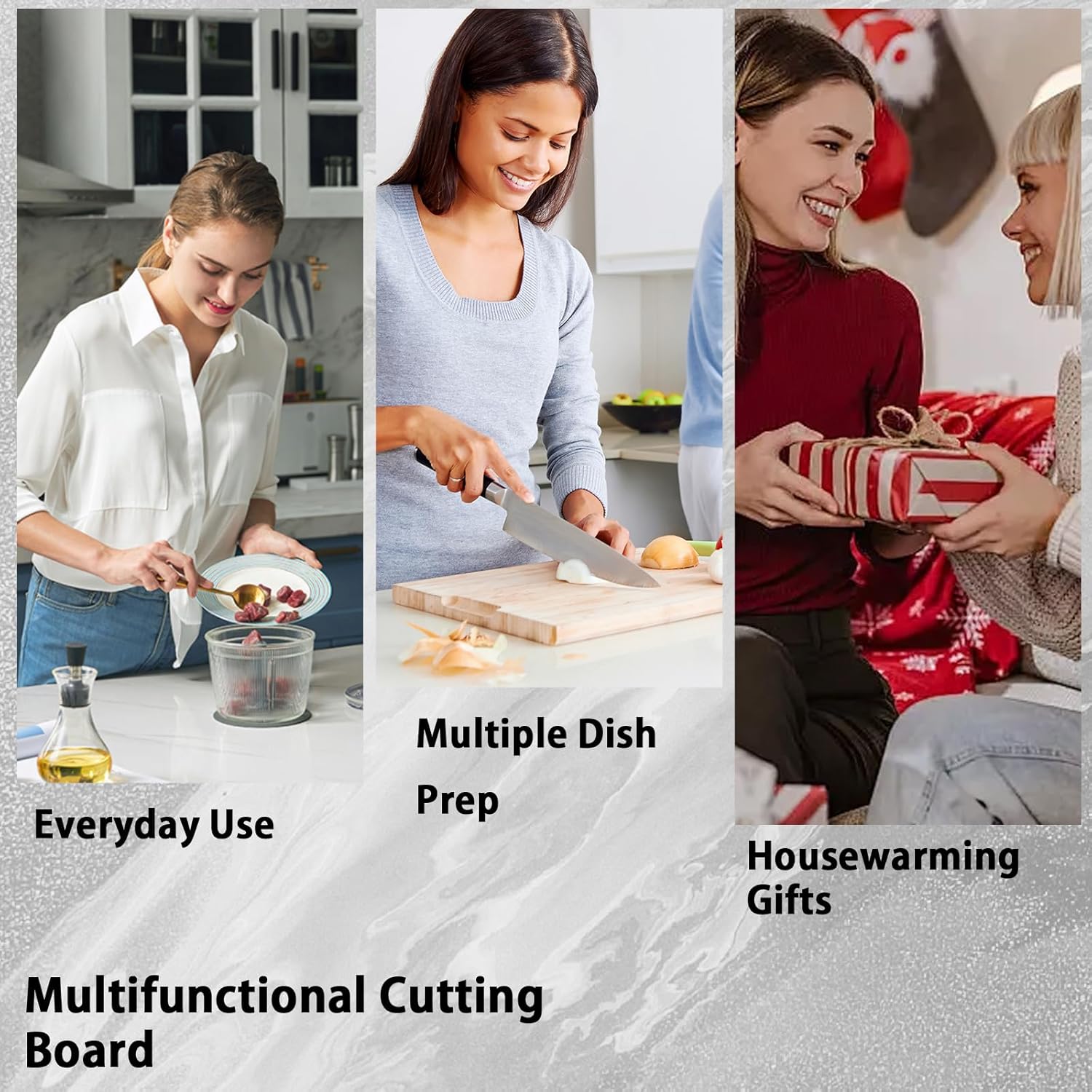 Cutting Boards For Kitchen, Rapid Thawing Aluminum Alloy Spray Paint Dual Sided Grinding Chop with a Knife Sharpener Which Can Cut Vegetables, Sharpen Knives and Defrost in One cutting board meat