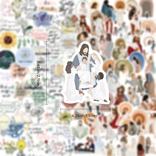 Miniatura 4 de 100 calcomanías cristianas para botellas de agua, calcomanías de versículo bíblico de Jesús, calcomanías motivacionales de fe religiosa para