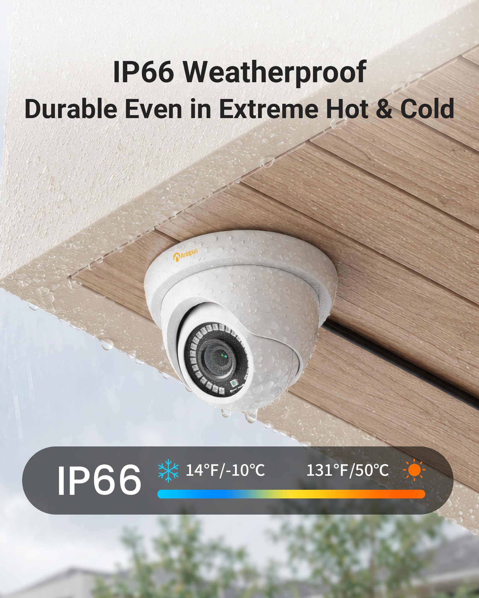 Anlapus H.265+ Kit Videorveglianza Esterna 2MP FHD 1080P, DVR 8CH 500GB, Rilevamento IA Persone & Veicoli, Avviso Istantaneo & APP Gratuito, Sorveglianza Domestica 24/7, Telecamera Cupola Bianca