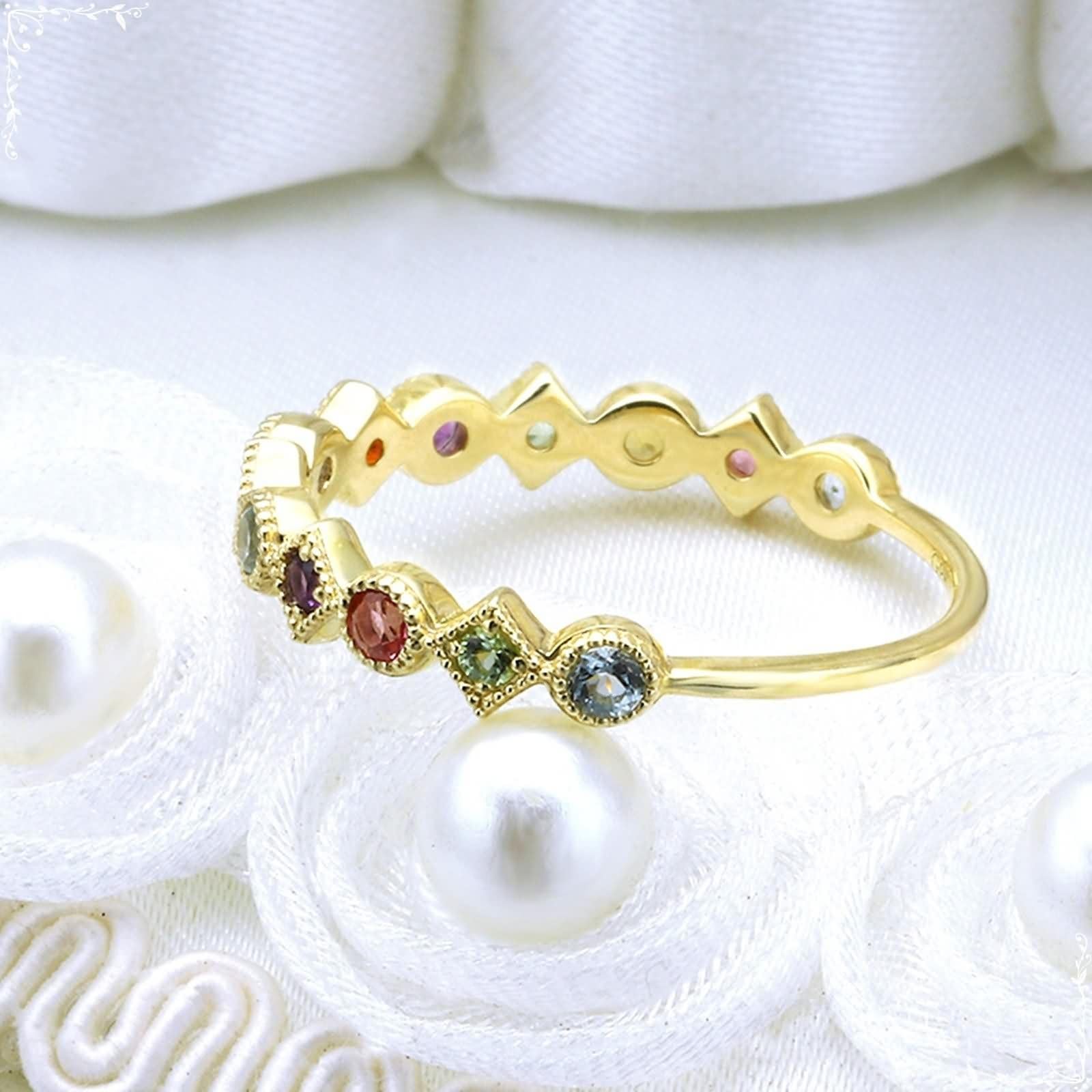 Beydodo Anillos Boda Oro Mujer 9 14 18 Kilates con Redondo con Cristal, Anillo Oro para Mujer Compromiso