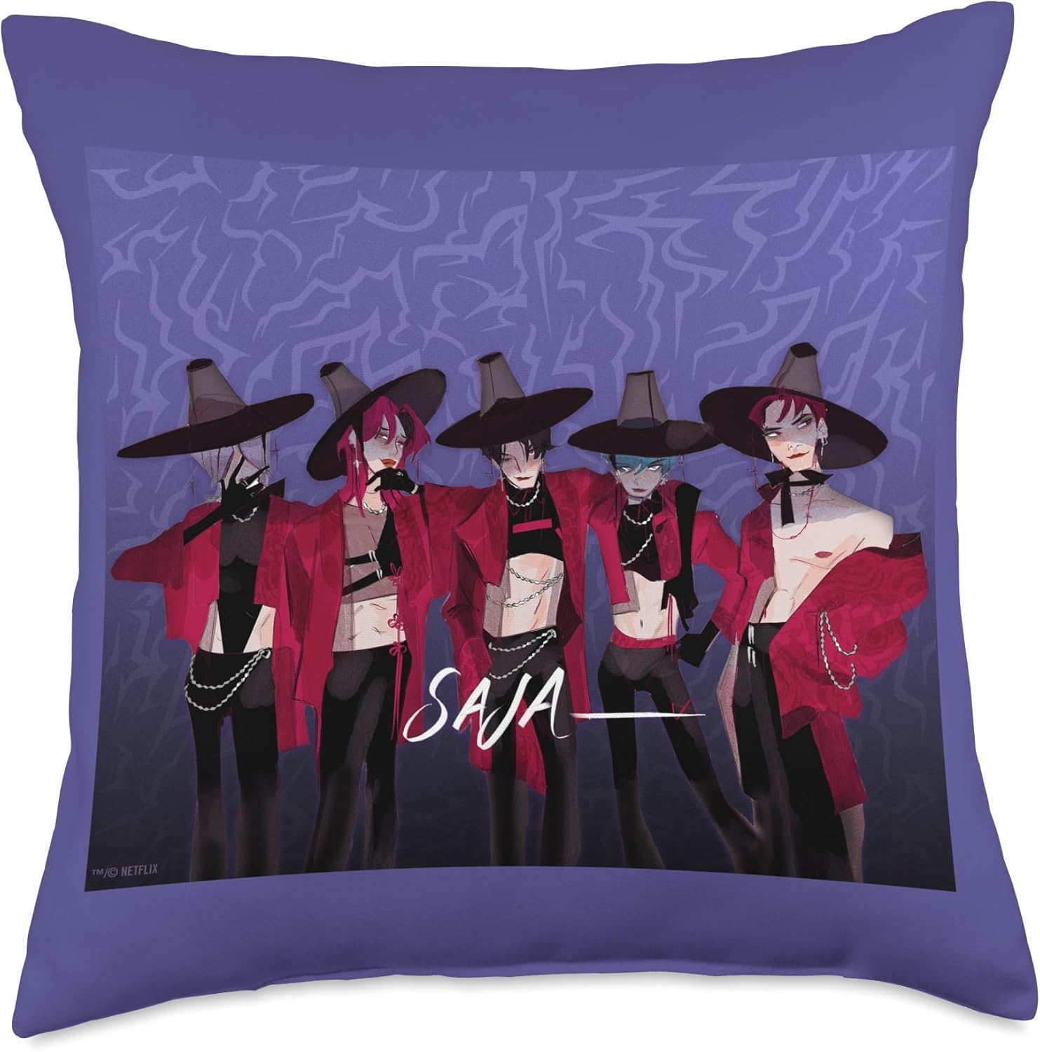 Kpop Demon Hunters Saja Boys Demons Officially Licensed Throw Pillow