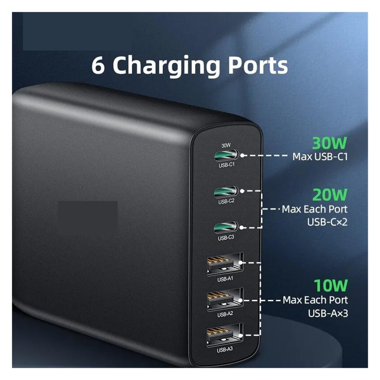 Ładowarka USB 100 W Typu C PD Szybkie Ładowanie Z Wieloma 6 Portami Stacja Ładująca Na Biurko