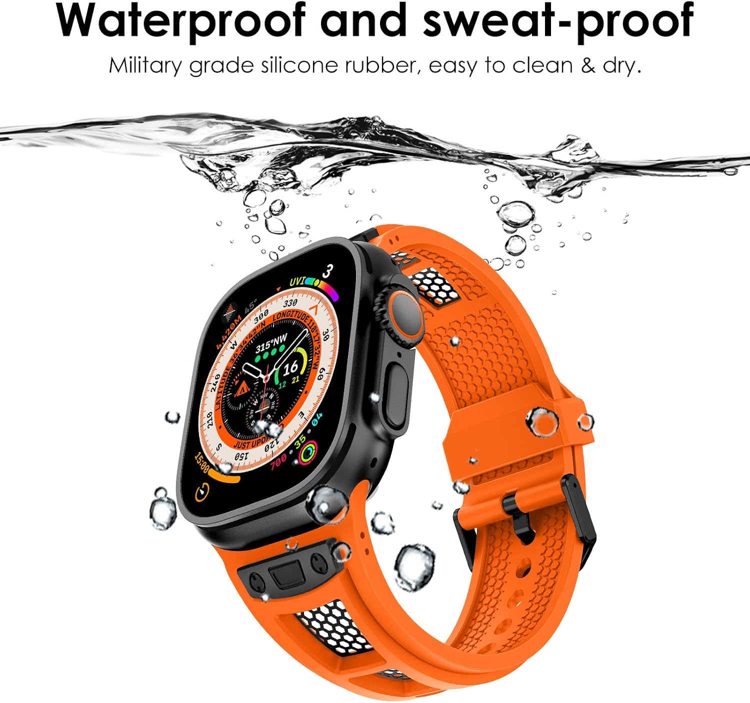NewWays for Apple Watch Ultra 3 Band for Men Luxury, 24mm Designer Business& Sports Strap for iwatch Ultra 3 2 1 Series 11/10 46mm 9 8 7 45mm, Durable TPU Metal Breathable Mesh
