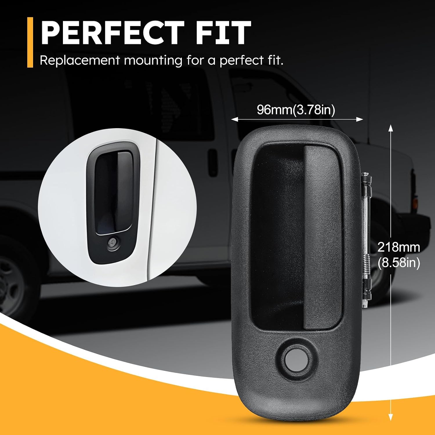 X4XZ 3PCS Exterior Door Handle Set Front Left & Right & Rear Right Side Compatible with 1996-2009 Chevy Express GMC Savana 1500 2500 3500 Van Replaces# 79320, 79321, 83373