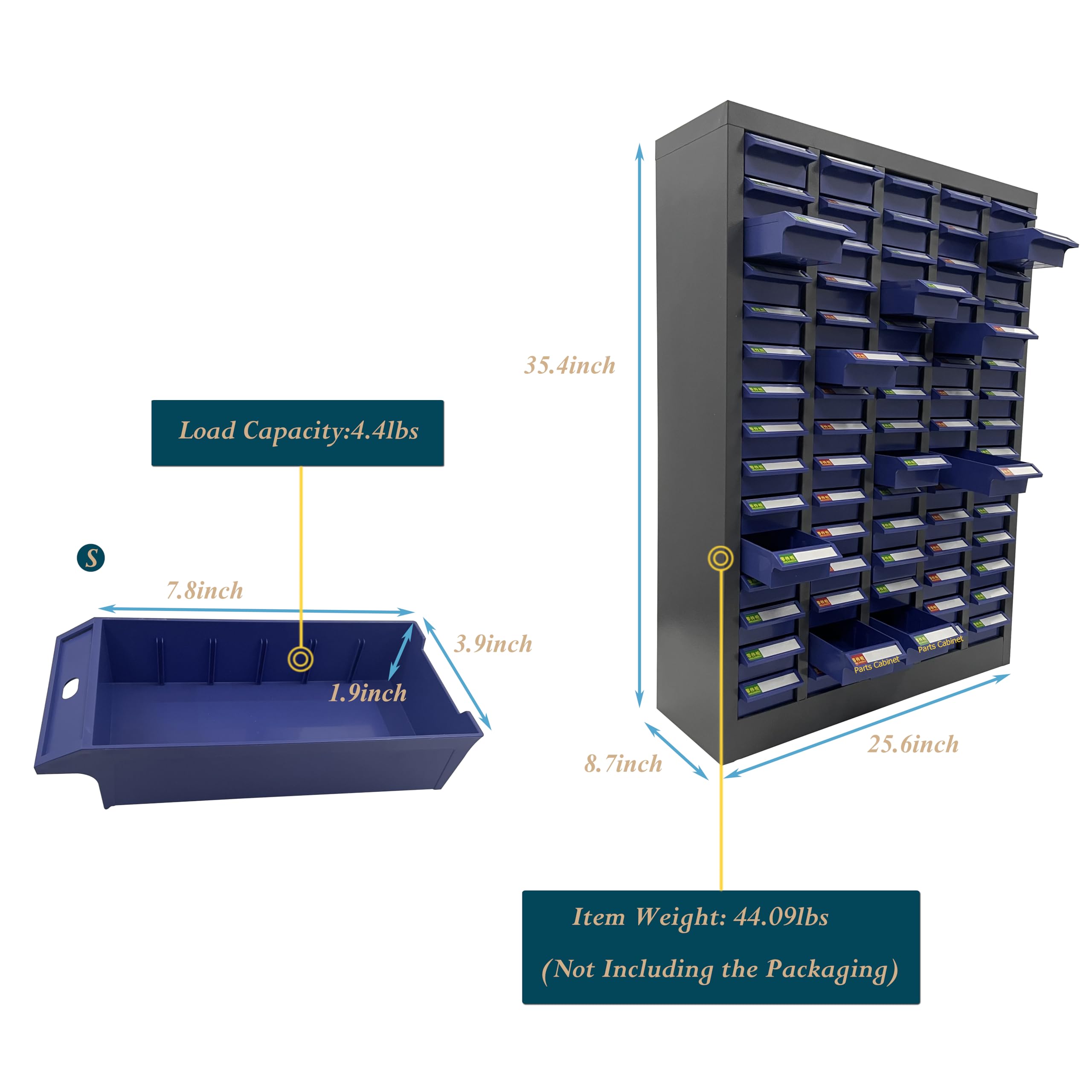 IntXanth Parts Cabinet Screw Hardware Spare Parts Storage Organizer with 75 Small Drawers 7.8 * 3.9 * 1.9 inch for Bolts Nuts Legos Beads Samples Metals Documents Garages Factories Offices