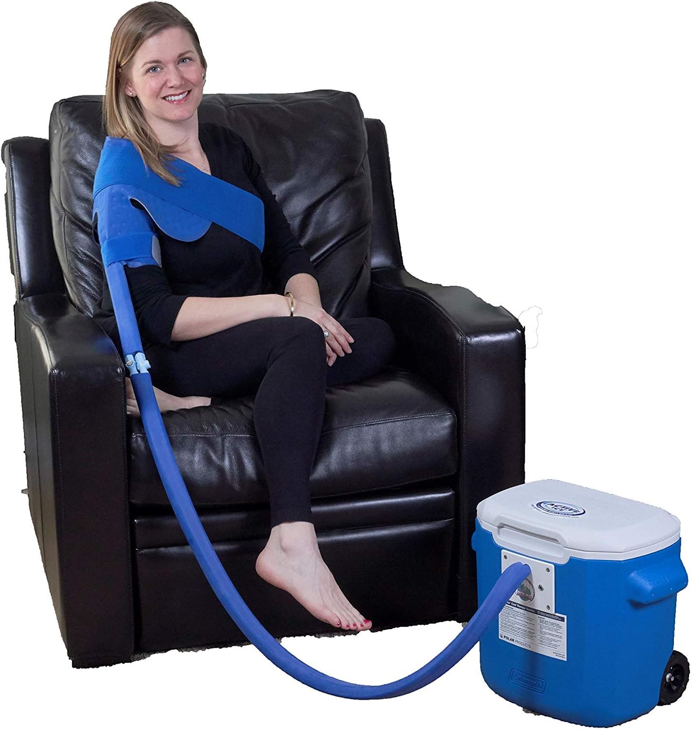 Polar Active Ice 3.0 Cold Therapy Ice Machine System with Programmable Timer, Shoulder Compression Pad, Lightweight 16 Quart Cooler Freeze Kit, Quiet Pump, Strong Cryotherapy Pain Relief and Treatment