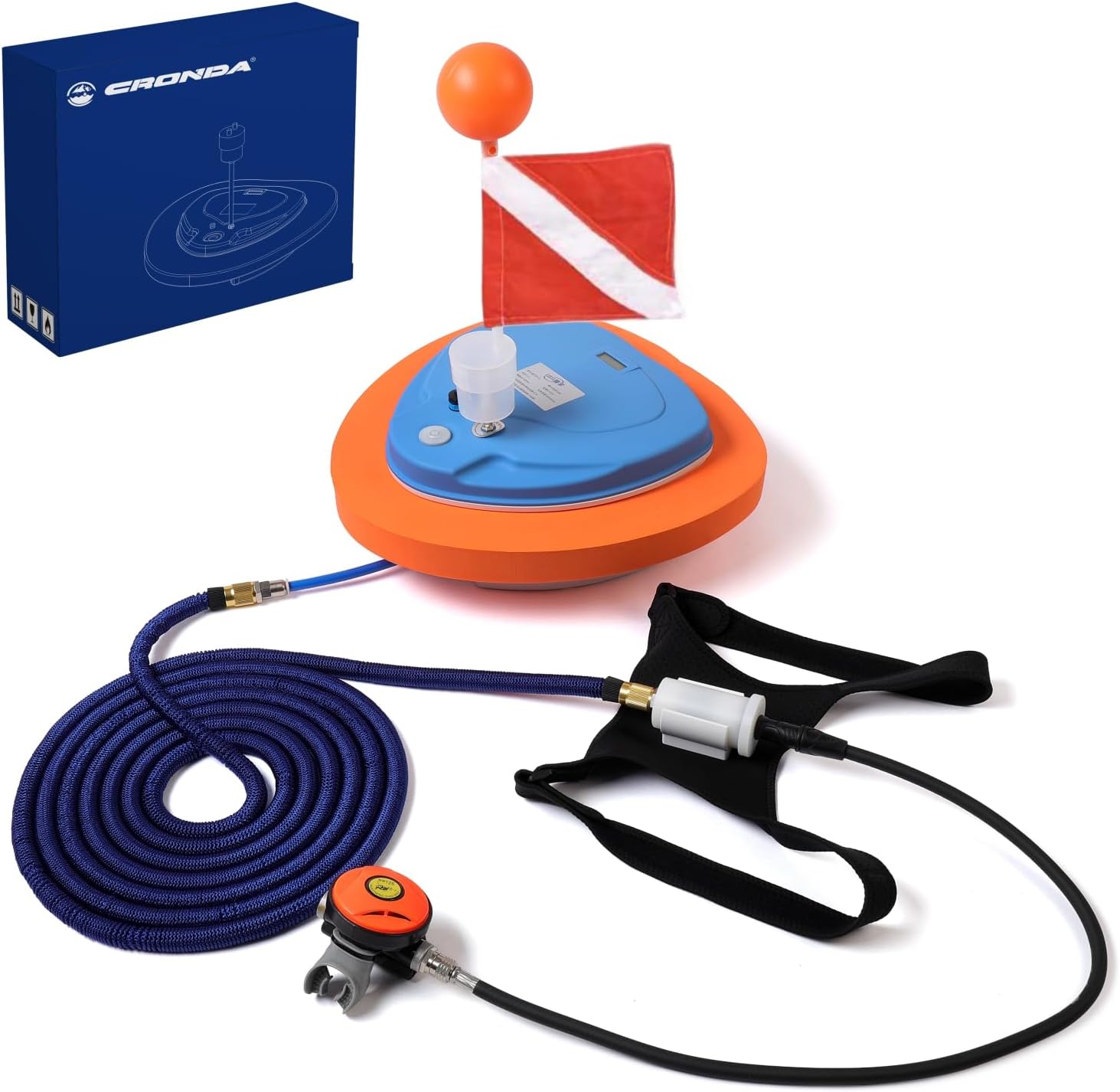 Base Upgraded Scuba Diving Ventilator Tankless Diving System,Portable Rechargeable Scuba Diving Tank, Waterproof Air Compressor，Swimming Pool Toys Diving Toys,Dive without Tanks