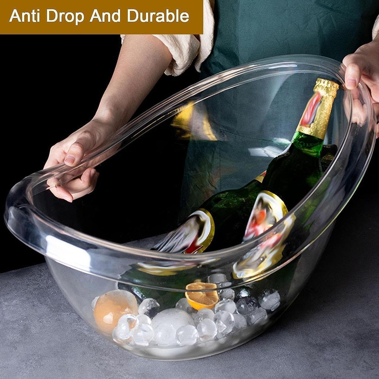 Secchiello per il ghiaccio, refrigeratore per bevande, robusto, forniture per ristoranti, contenitore per champagne estivo, 12 L