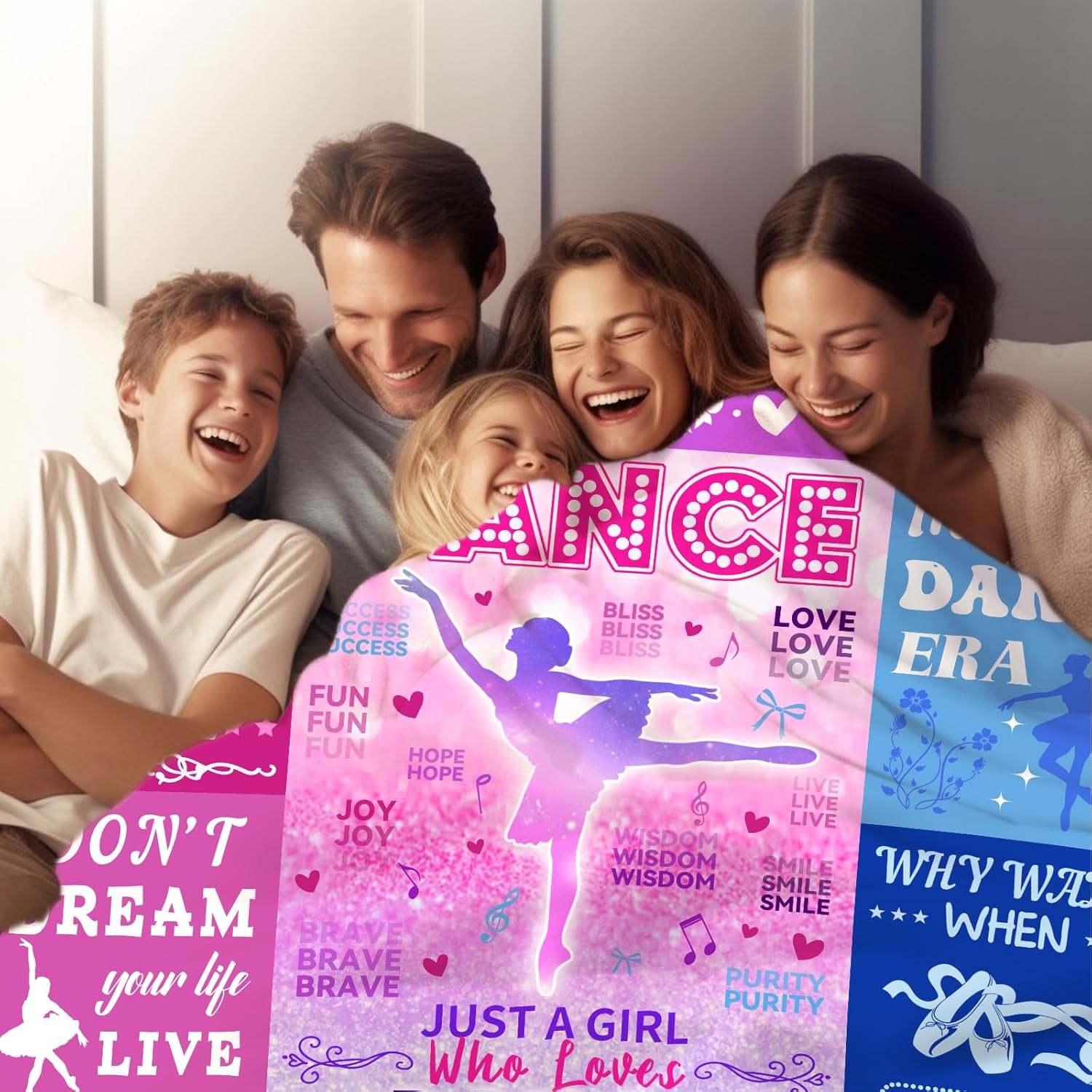 Dance Recital Blanket for Girls Teens Women,Ballet Stuff Best Gifts for Dancers,Ballet Ballerina Teacher Appreciation Gifts for Girls Teens Dance Lovers 80"x60"