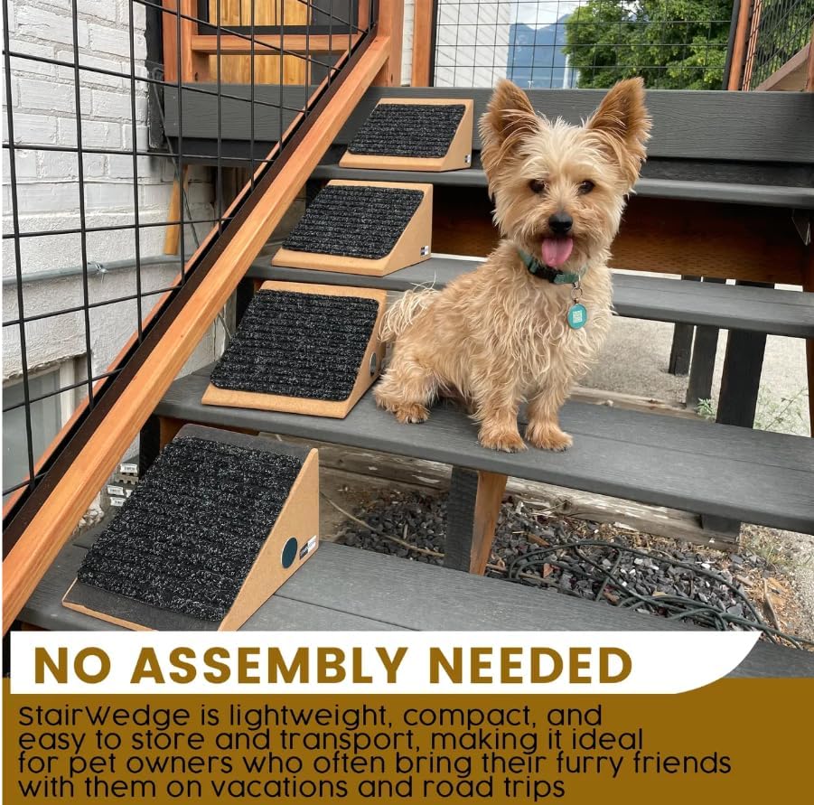 Cork and Carpet Modular Pet Ramp for Small Dogs