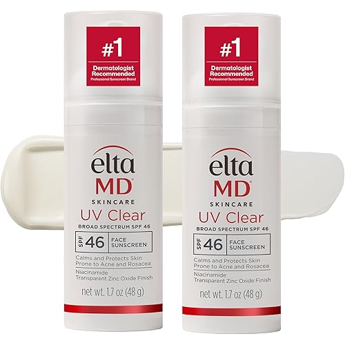 EltaMD UV Clear Face Sunscreen, Oil Free Sunscreen for Sensitive Skin with Zinc Oxide, Dermatologist Recommended