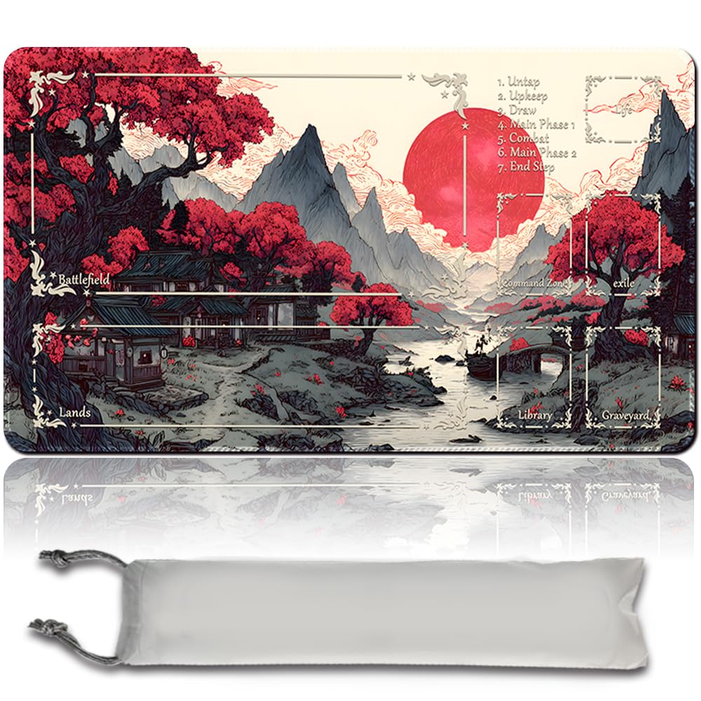 MTG Premium XXL Gaming Mat (60 x 35 cm) - High-Resolution Fantasy Design - Non-Slip Rubber Mat for TCG/CCG/MTG (with Zone, mtg50-5)