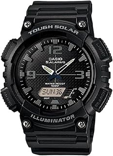 ساعة ديجيتال للرجال بسوار من الراتنج وانالوج كاسيو - AQ-S810W-1A2VDF - اسود