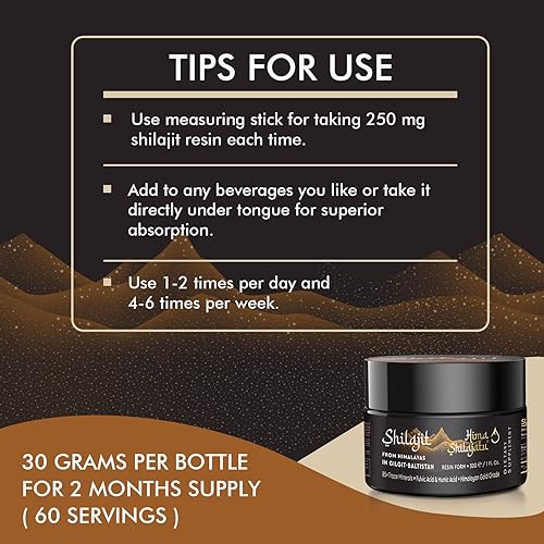 Miniatura 6 de Shilajit - Shilajit de resina pura del Himalaya grado dorado 100  puro con ácido fúlvico y complejo de minerales traza de 85  para energía y apoyo