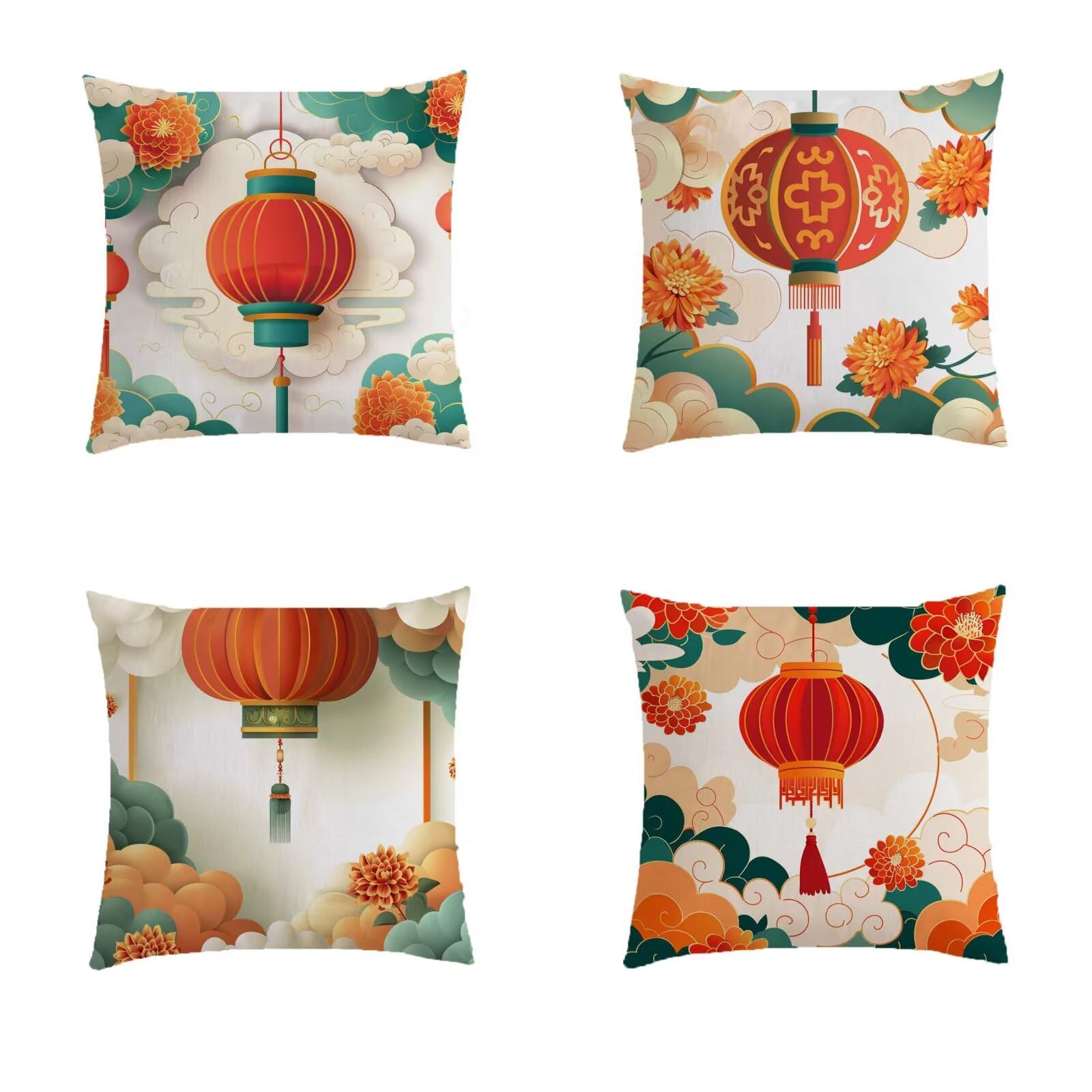 Housse coussin 40x40cm imperméable rouge en toile effet lin double face haut de gamme