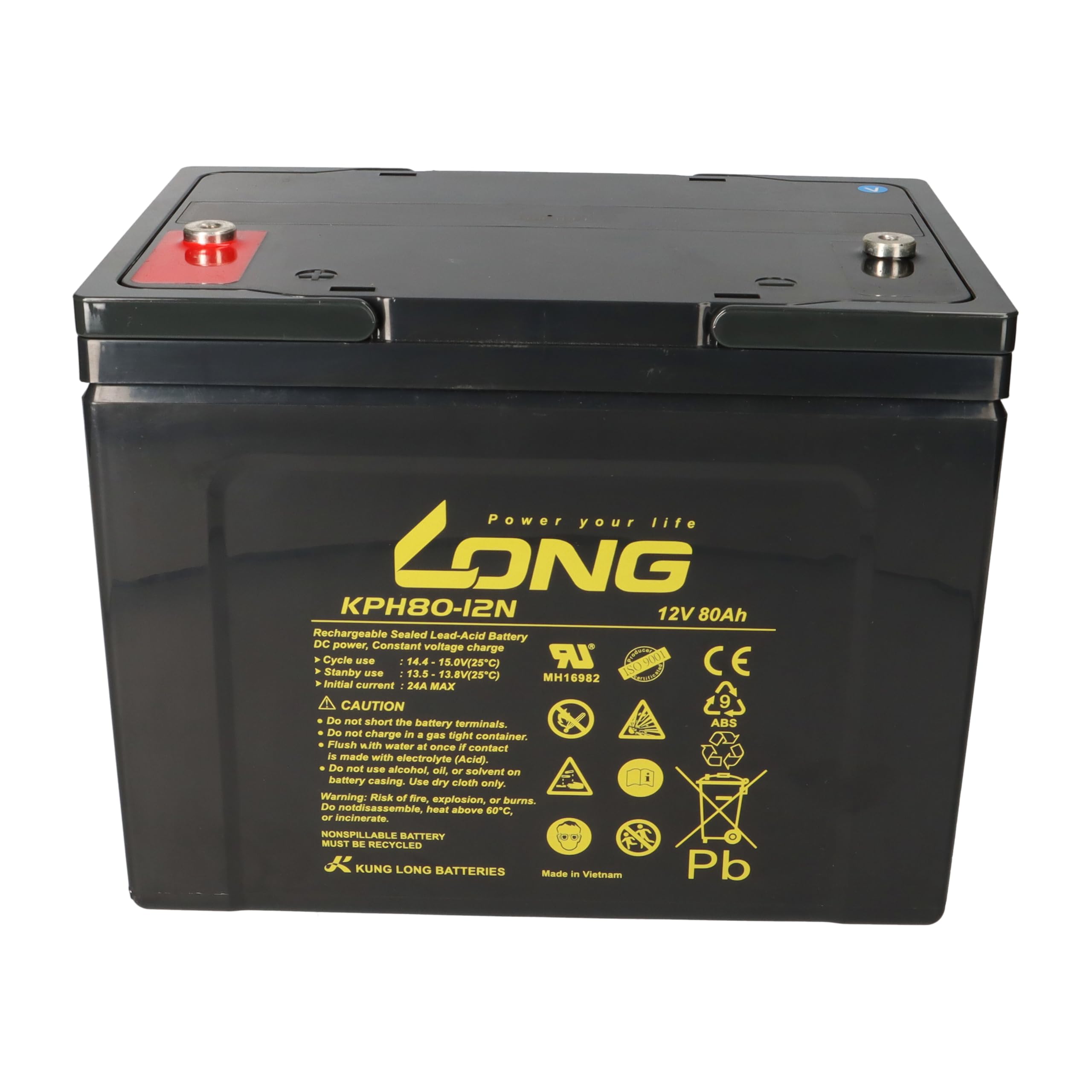 Batería de repuesto para Dietz Bechle Alvaro carvo, Tifan y Maxi 4-2 x Kung Long batería de plomo 12 V 80 Ah Longlife compatible con 60Ah, 75Ah, 77Ah, MP75-12C REC80-12I 12LC-75Ah, KPH75-12N,