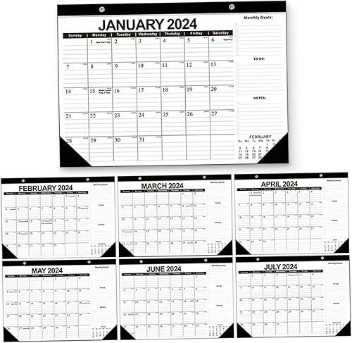 Miniatura 9 de Calendario 2024-2025 de 17 x 12 pulgadas, calendario de pared grande de 18 meses, de enero de 2024 a junio de 2025, planificador mensual 2024,