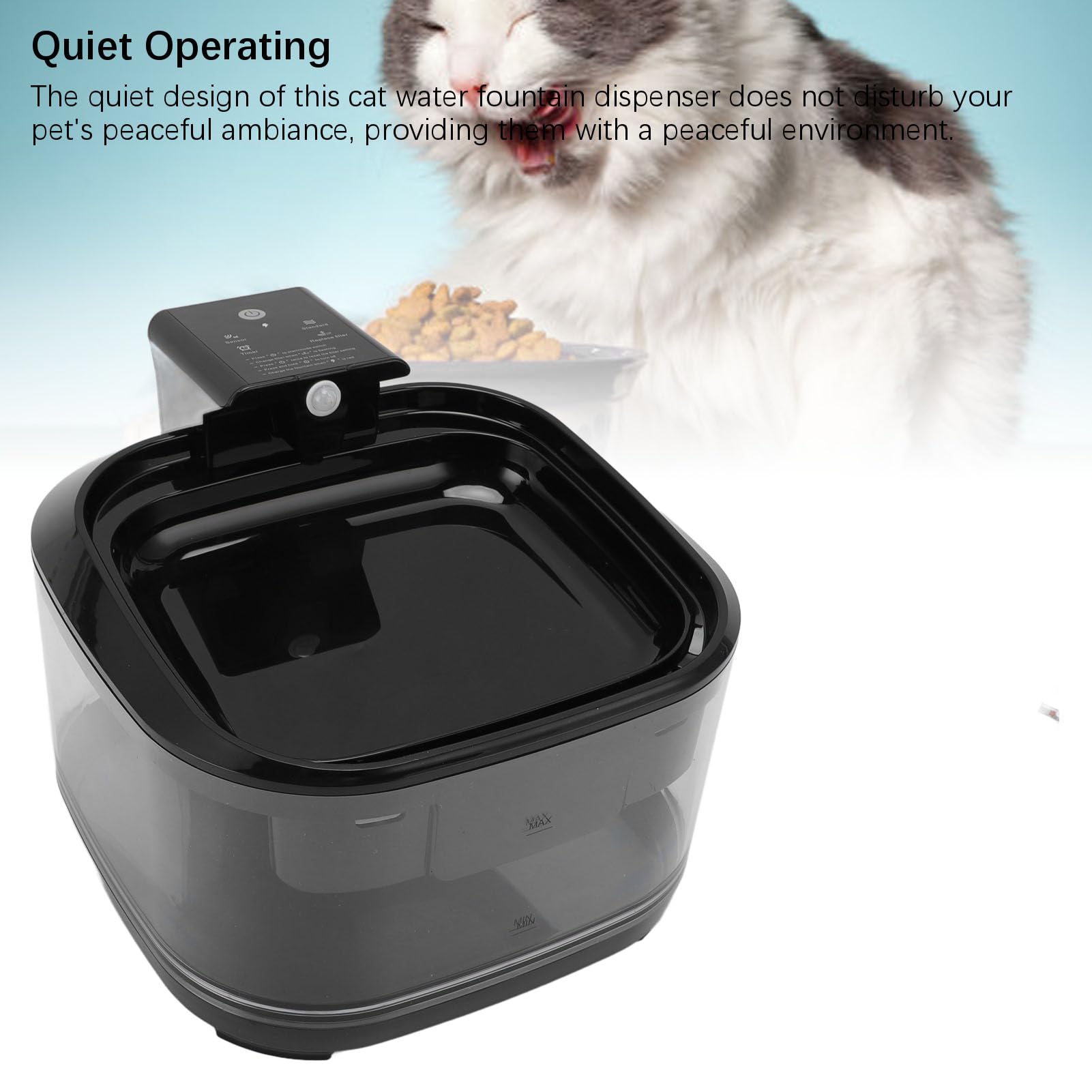 Fuente de Bebida para Gatos de 4.5l de Gran Capacidad, Fuente de Filtración de Ciclo Automático de Operación Silenciosa, Promueve el Agua Higiénica para Beber para Mascota de
