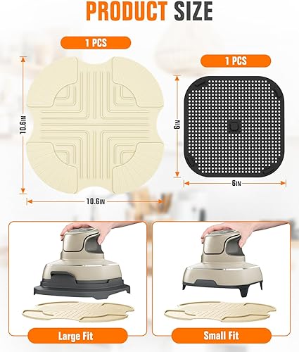 Miniatura 2 de 2 PCS Salvamanteles de Silicona para Freidora de Aire y Protector contra Salpicaduras para Ninja Crispi, Alfombrilla Resistente al Calor para
