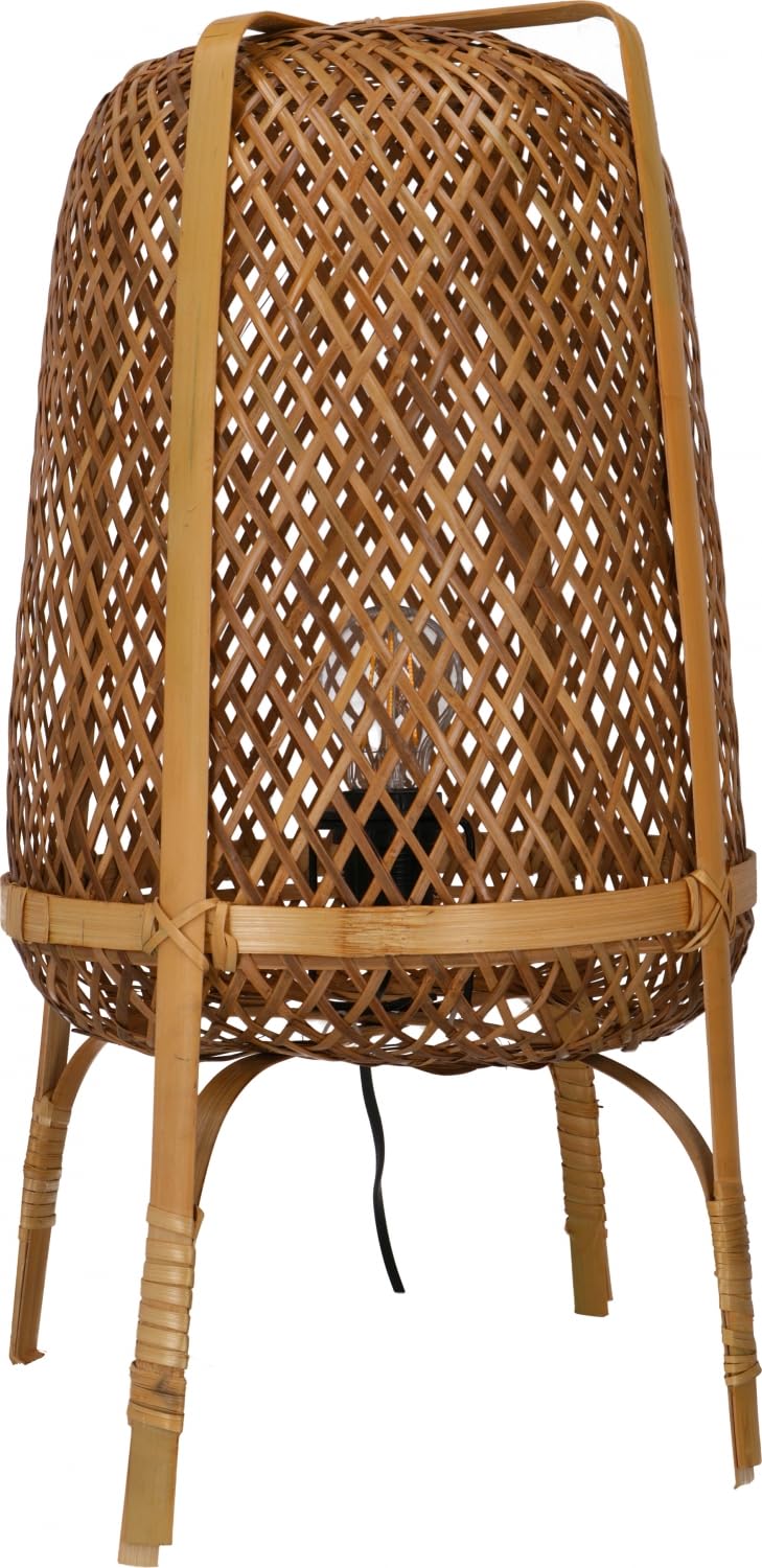 GURU SHOP Tischlampe/Tischleuchte, in Bali Handgemacht aus Naturmaterial - Modell Gomera, 57x35x35 cm