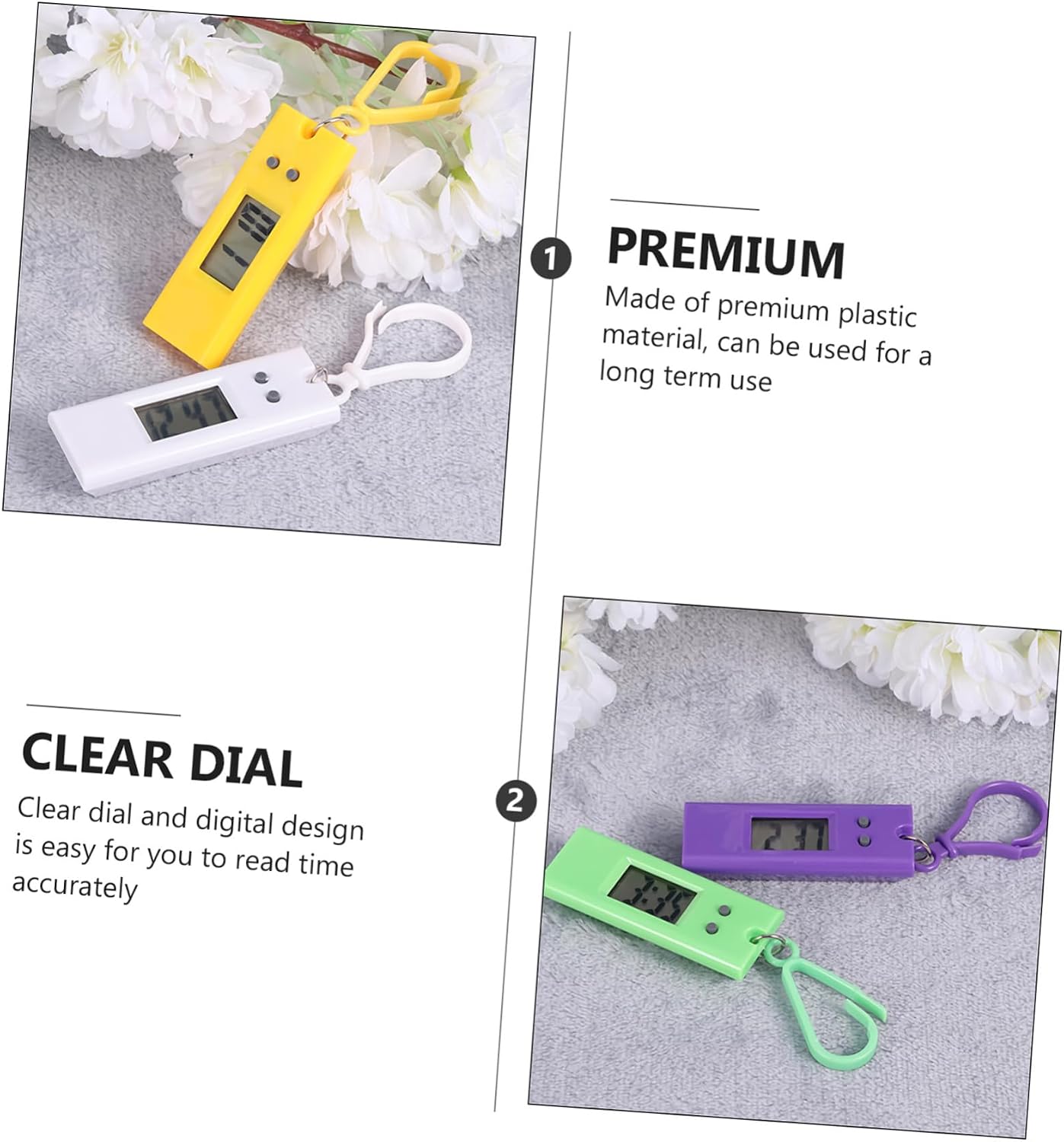 Kisangel 6pcs Hanging Electronic Timepiece Key Ring Set for Students