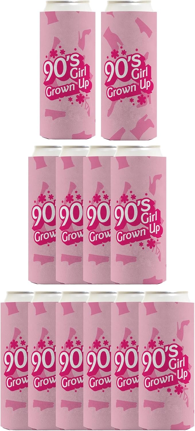 30th Birthday Decorations For Men 90's Girl Grown Up 12-Pack Ultra Slim Can Thermocoolers