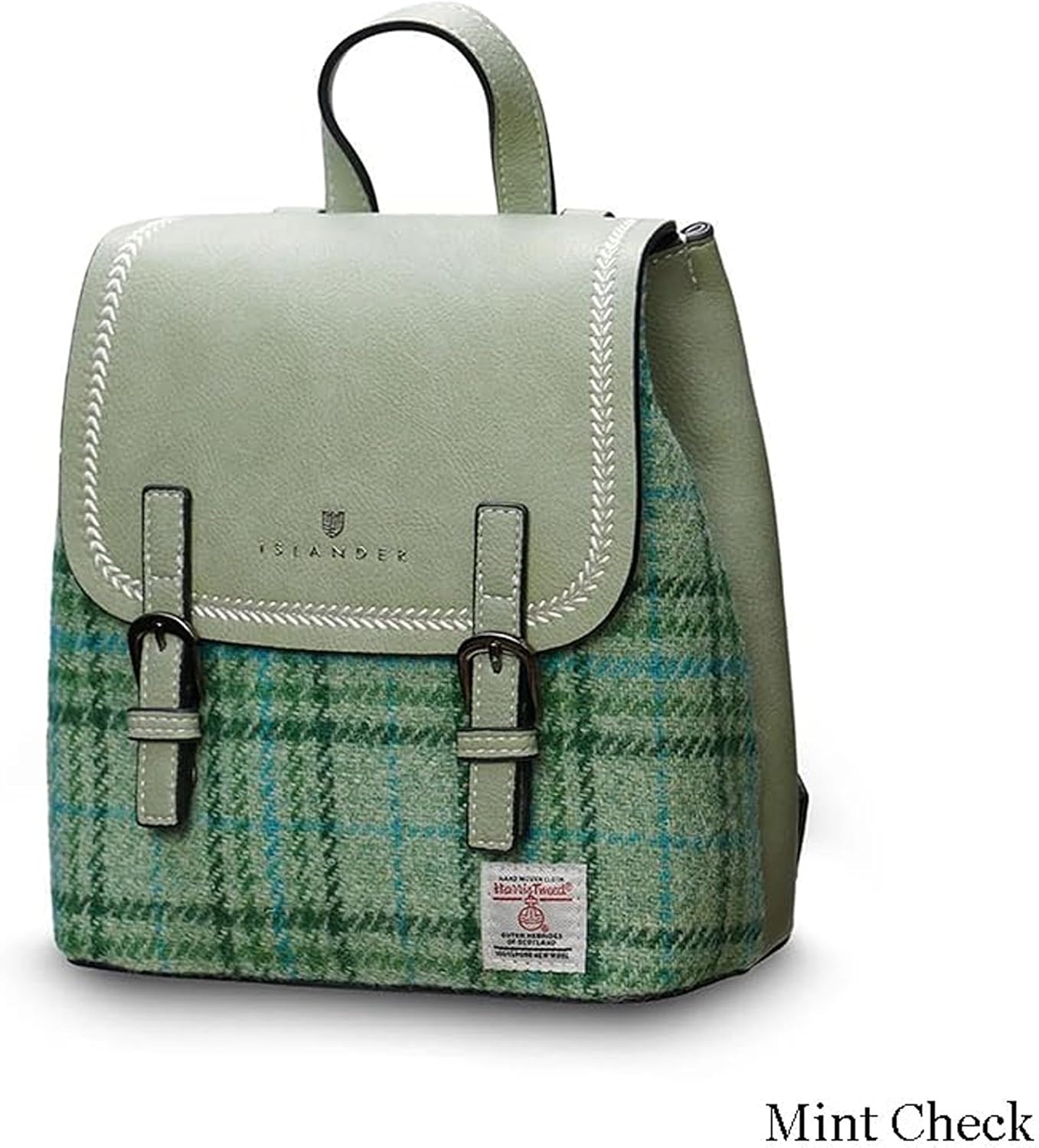 Islander Harris tweed The Mini Jura Backpack - Mint Check - Image 2
