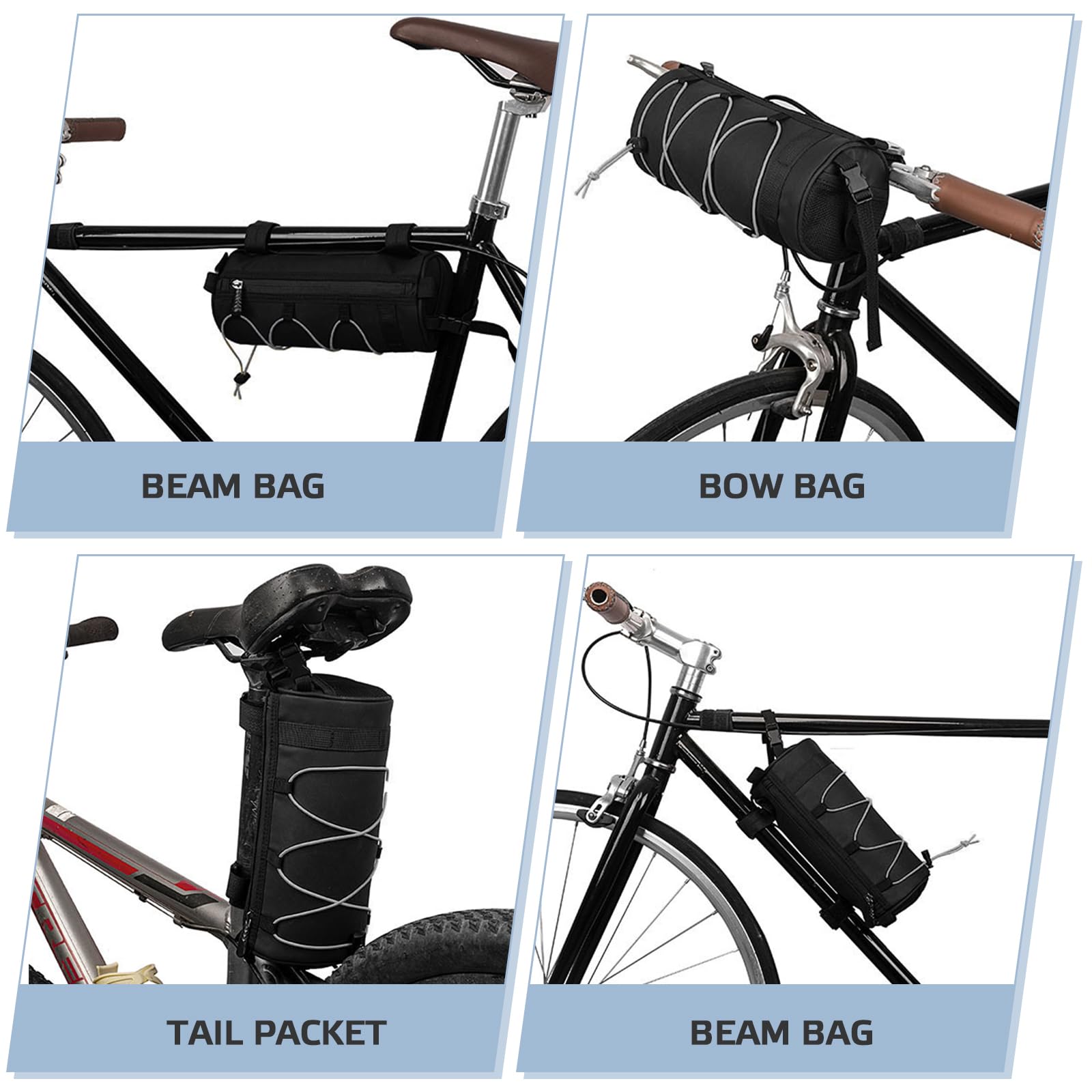 Borsa Da Manubrio Per Bici 1L Impermeabile – Riflettente, Con Tracolla, Ultraleggera 128g, Per Corsa/MTB/gravel