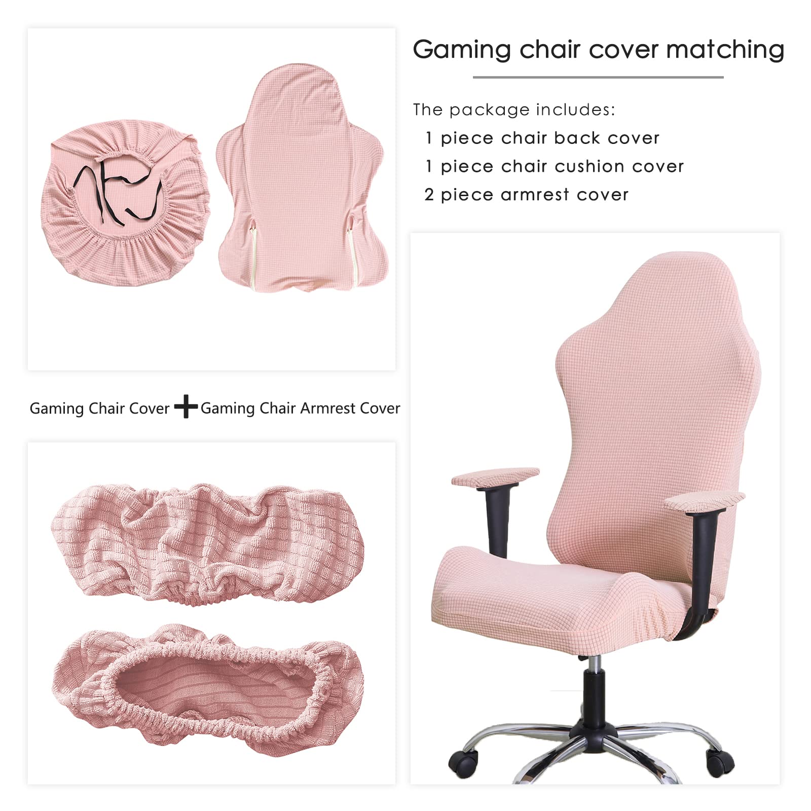 Amazon.co.jp: FORCHEER ゲーミングチェアカバーセット ピンク 大人用