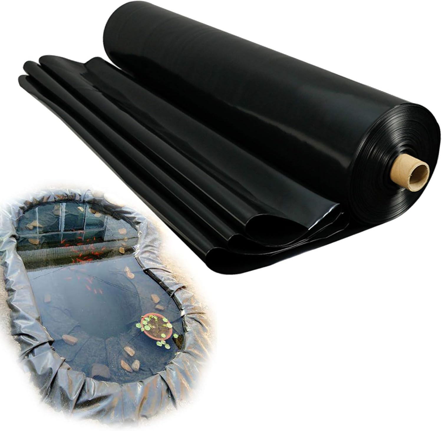 ZYFA Pond Skins Pond Liner HDPE Rubber Liner 8 Mil,for Fish Ponds,Fountains,Waterfall,Water Gardens,Water Features and Garden Waterfall