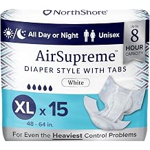 NorthShore AirSupreme Breathable Adult Diapers with Tabs, X-Large, 15 Count