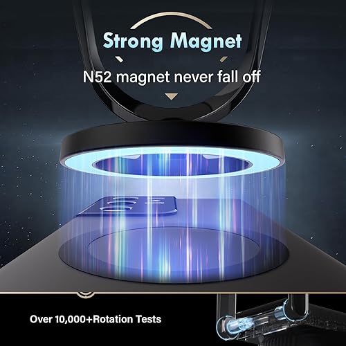 Miniatura 3 de Coverado Soporte magnético para teléfono de automóvil, soporte magnético al vacío para automóvil, rotación de 360, imán fuerte, soporte de teléfono