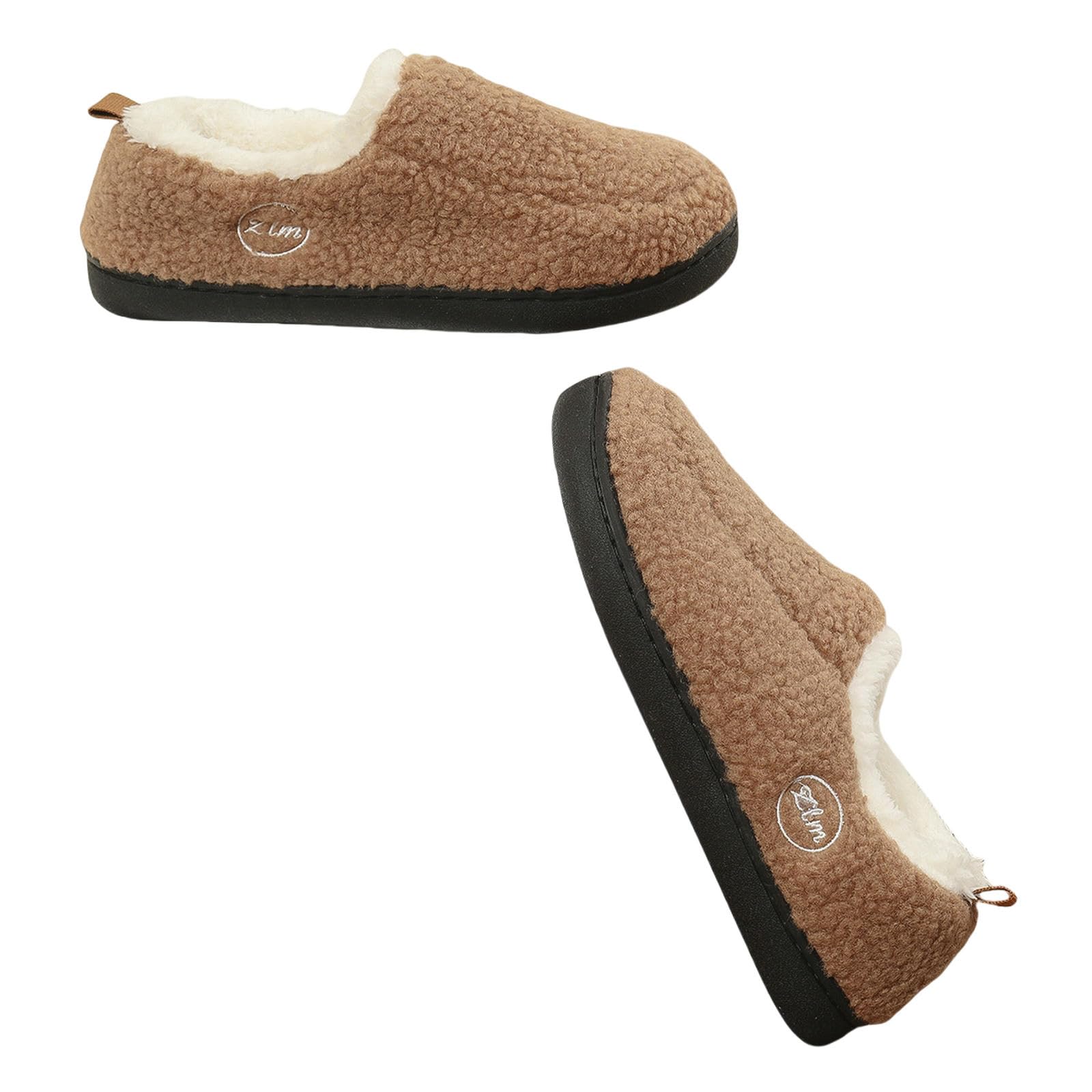 Pantofole Velvet Caldo E Scarpe di Cotone di Casa Spessa Non Slittanti Inverno con La con Salvataggio di Cotone-nero-44-45