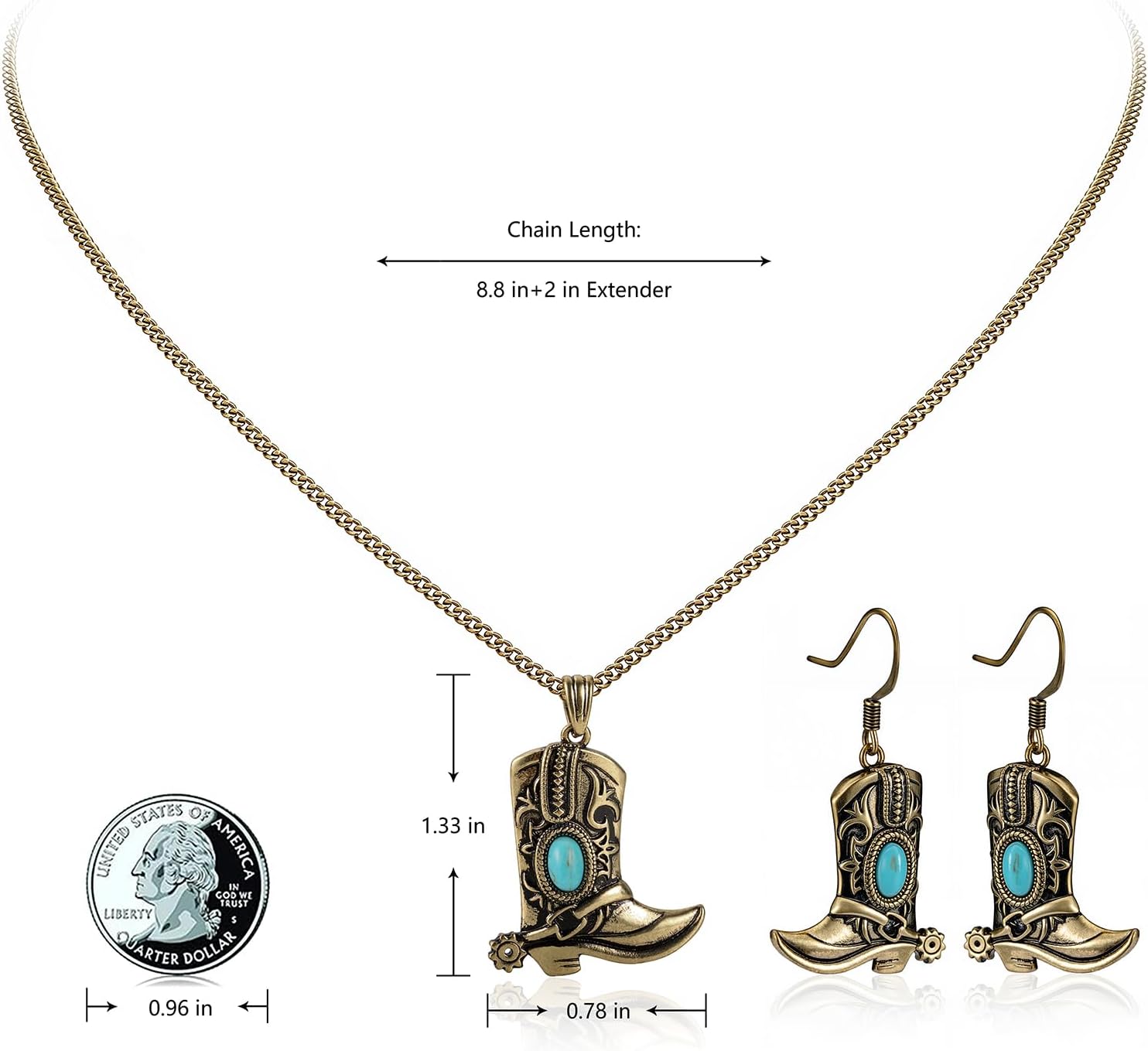 Montana West x Wrangler Gold Plated Pendant Necklace for Women, 18k Gold Plated Lightweight Chain Dainty Jewelry - Image 5