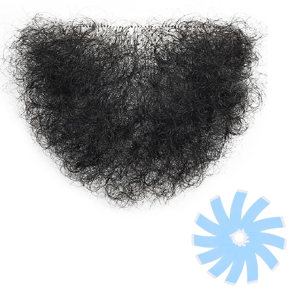 Fake Private Hair, Invisible Realistic Bikini Body Hairs For Men and Women Fake Chest Hair Fake Mustache (style3)