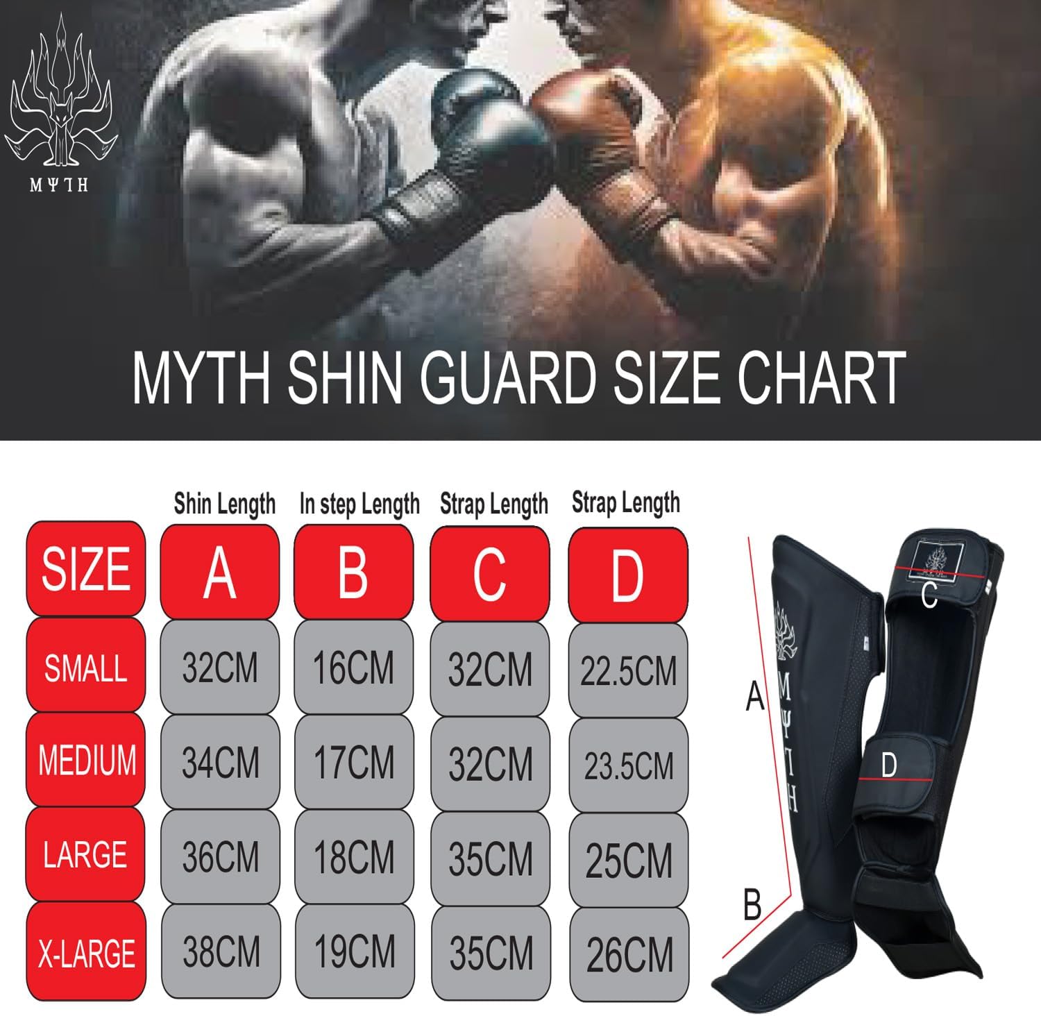 Myth Muay Thai Shin Guards for Men, Women, Kids | MMA Training, Kickboxing | Premium, Lightweight & Durable |Avoid shin splints During Training, Sparring