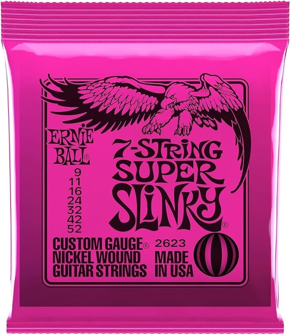Ernie Ball 7 Corde Super Slinky Nickel Wound .009-.052 - P02623 - Made In USA