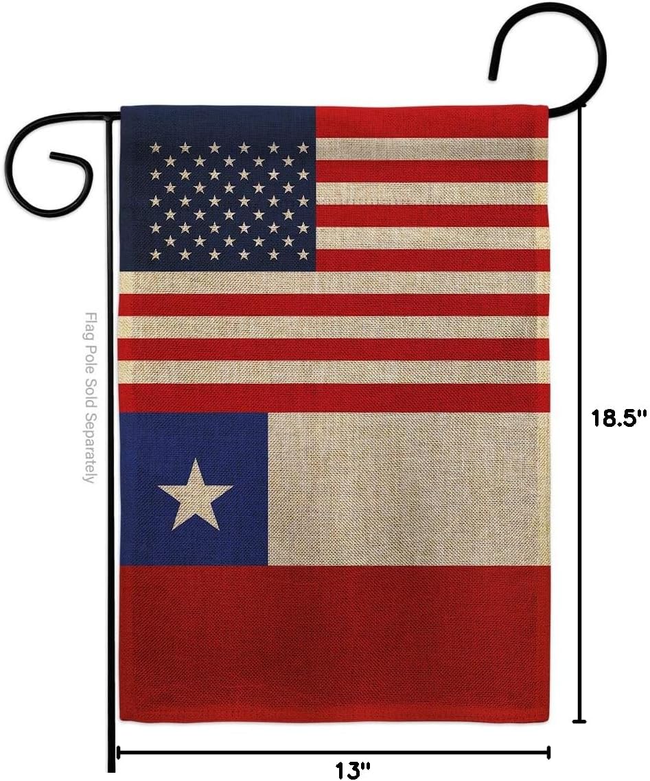 Chile US Friendship Burlap Burlap Garden Flag Regional USA American Alliance World Country Particular Area Small Decorative Gift Yard House Banner Double-Sided Made In 13 X 18.5