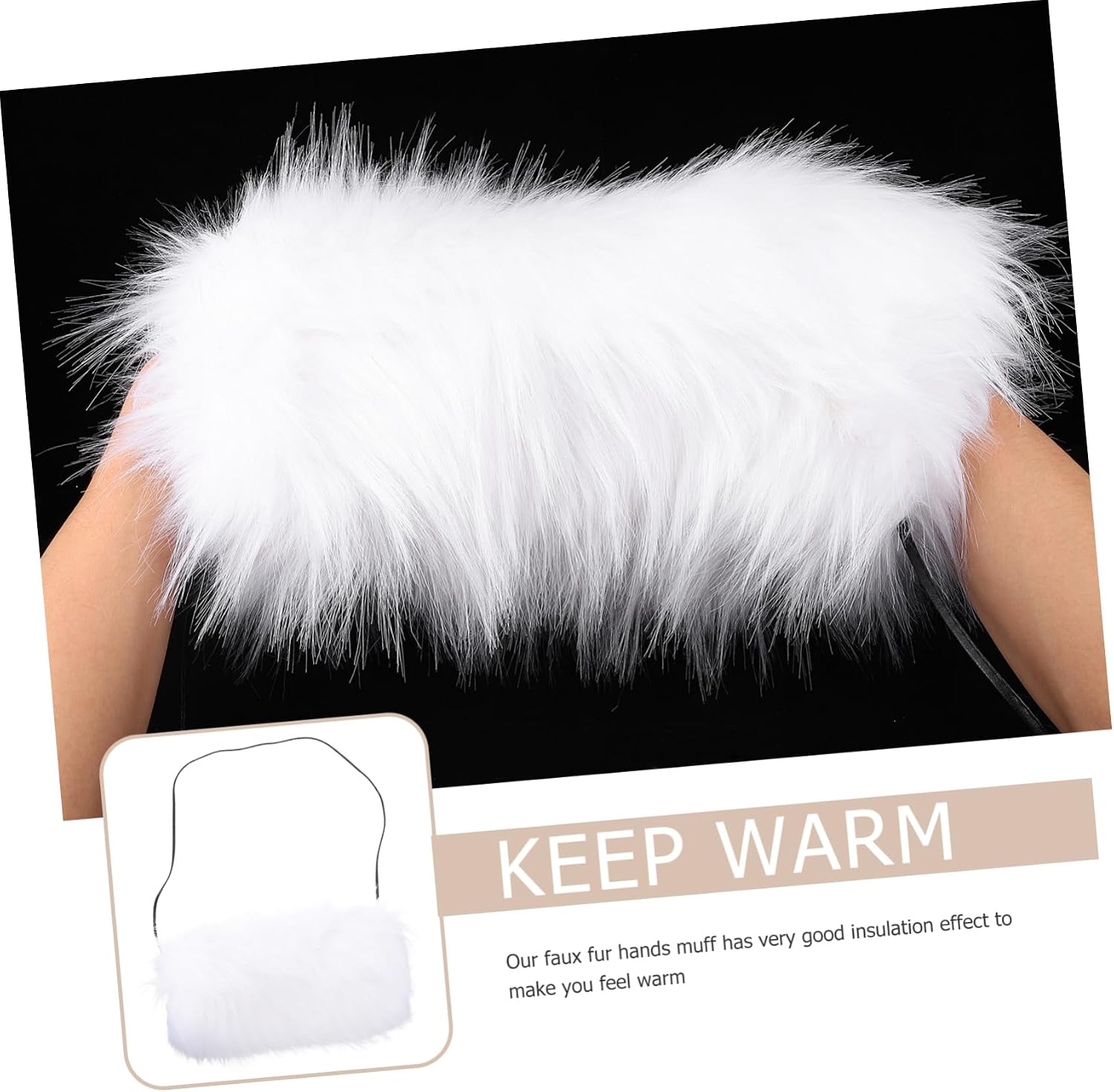 1Pc Faux Fur Arm Warmer Muff for Women Super Warm Hand Warmer Muff Stylish Winter Accessory for Travel Shopping Cold Weather Lightweight Washable Design Elegant