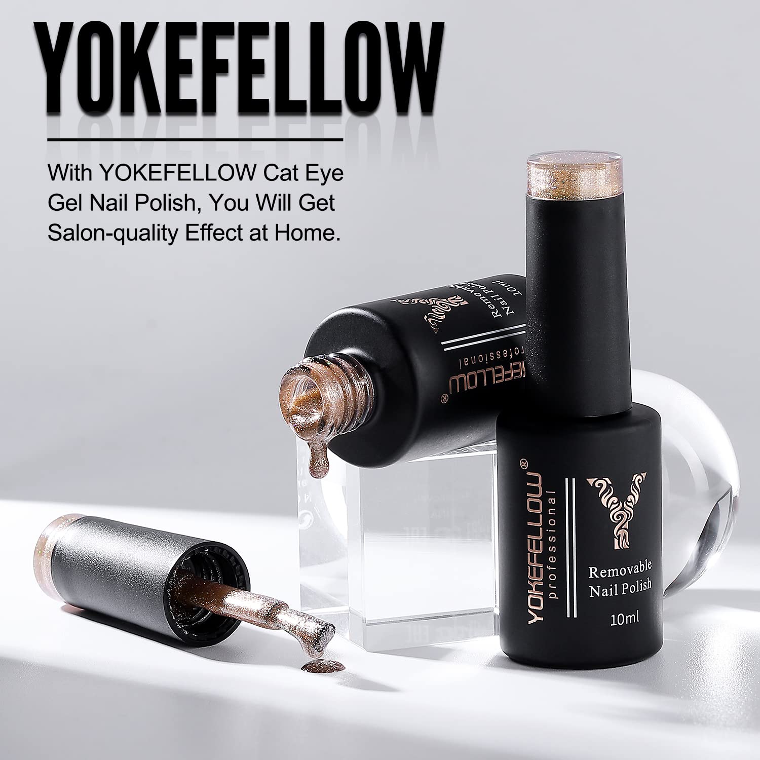 Amazon.com: YOKE FELLOW Esmalte de uñas de gel de ojo de gato