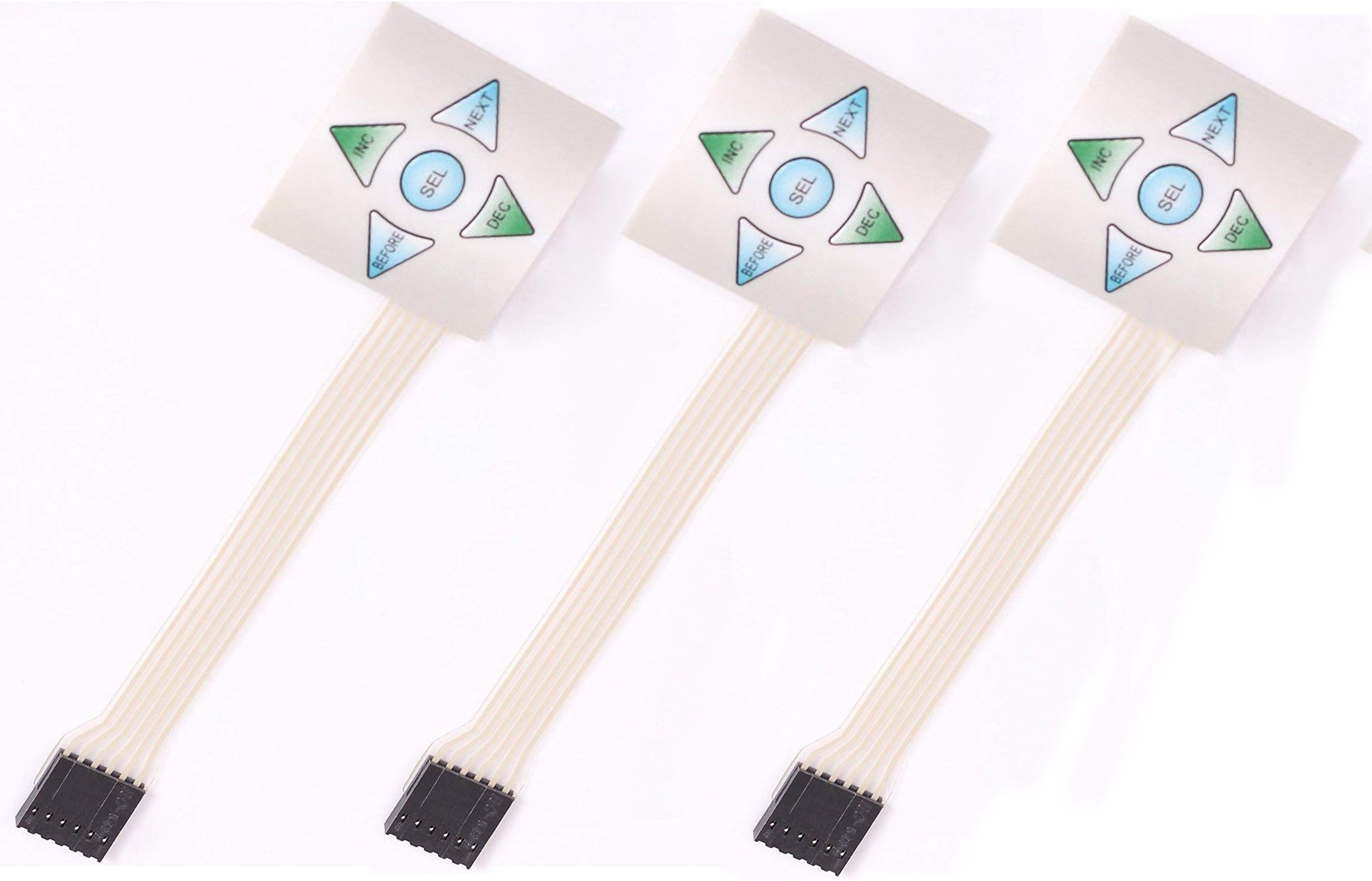 YXQ 1x5 5キー マトリックス メンブレンスイッチ キーボード キーパッド MCU コントロールパネルボタン (3個 ホワイト)