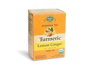 Herbal Cup Ayurveda Turmeric Tea, Organic Lemon Ginger, No Caffeine Herbal Teas Organic Lemon Ginger, 16 Count Pack of 1
