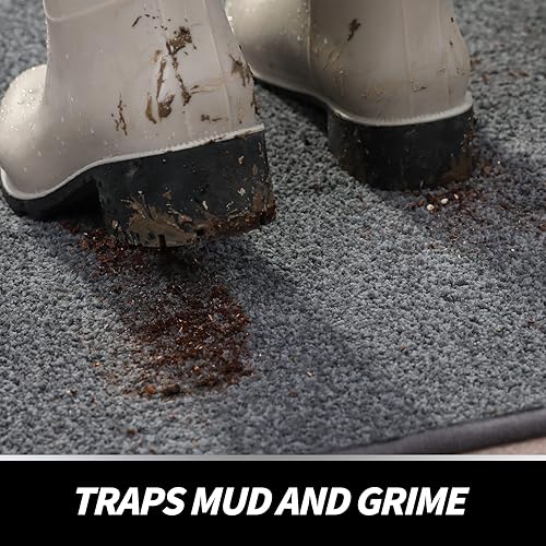 Miniatura 4 de LINLA - Tapete para interiores que absorbe el barro, lavable a máquina, respaldo de goma antideslizante, ideal para puerta de entrada para limpiarse