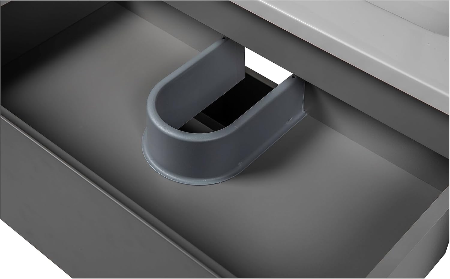 Modern Free Standing Bathroom Vanity with Washbasin | Comfort Gray Matte Mirror | Non-Toxic Fire-Resistant MDF-40-Omega Mirror 24"