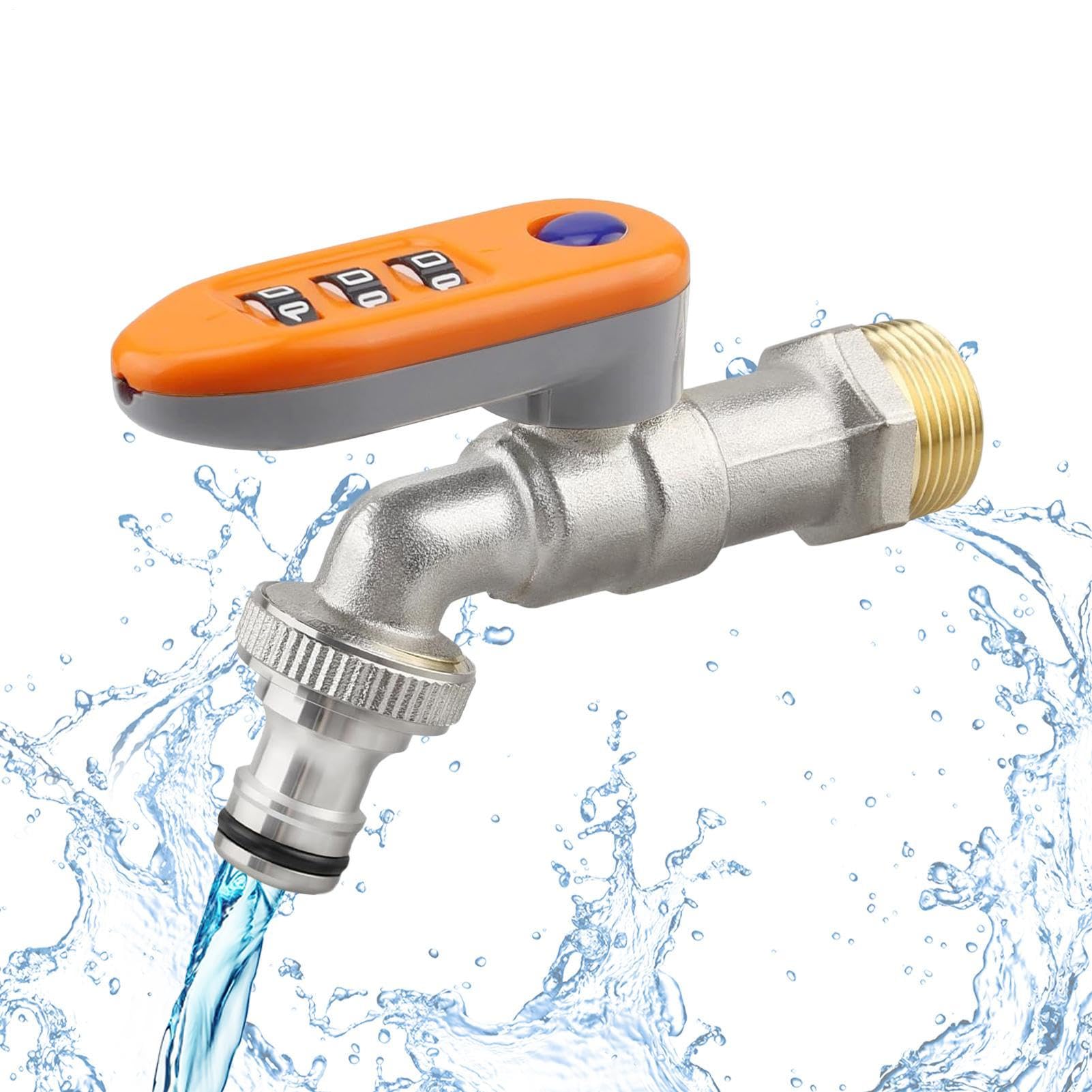 Robinet de jardin avec dispositif de valve d'eau sécurisé par cadenas à code mécanique