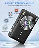 Digital Camera 4K 64MP Camera Double Camera with Auto Focus Flash 16X Zoom Anti-Shake 32GB Card Compact Vlogging Camera for Children Teenagers Adults Beginners Black